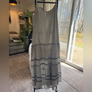 ME+EM Black and White Gingham Maxi Dress